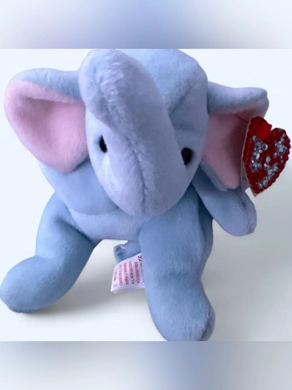 Ty Blue Plush Elephant with bedazzled tag